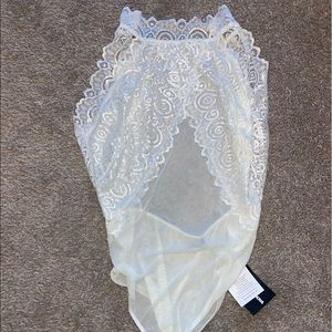 Fashion Nova Sheer White BodySuit